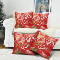 Hawaiian and Japanese Culture Together Pillow Cover Kakau Tribal Pattern and Irezumi Art Red Color LT03 - Polynesian Pride