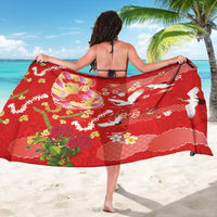 Hawaiian and Japanese Culture Together Sarong Kakau Tribal Pattern and Irezumi Art Red Color LT03 - Polynesian Pride