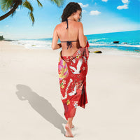 Hawaiian and Japanese Culture Together Sarong Kakau Tribal Pattern and Irezumi Art Red Color LT03 - Polynesian Pride