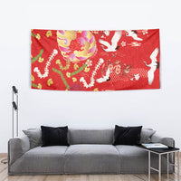 Hawaiian and Japanese Culture Together Tapestry Kakau Tribal Pattern and Irezumi Art Red Color LT03 - Polynesian Pride
