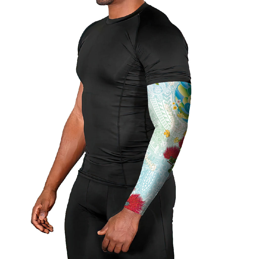 Japanese and Hawaiian Culture Fusion Arm Sleeves Irezumi with Turtles and Lei Kakau Pattern Fresh Vibe LT03 - Polynesian Pride