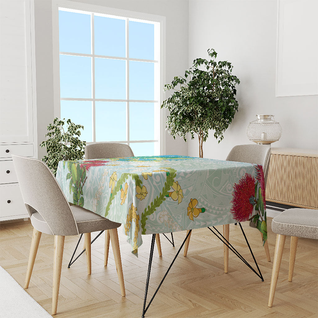 Japanese and Hawaiian Culture Fusion Tablecloth Irezumi with Turtles and Lei Kakau Pattern Fresh Vibe LT03 - Polynesian Pride