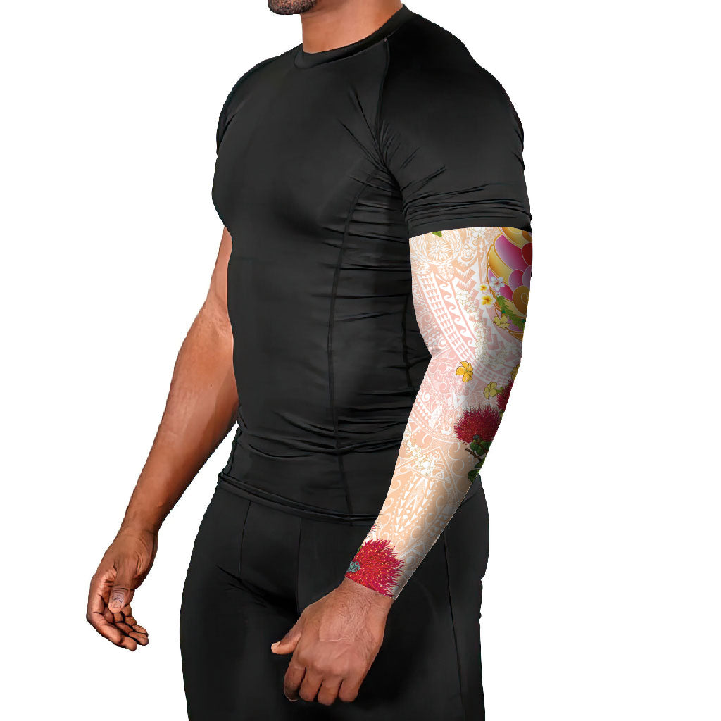 Japanese and Hawaiian Culture Fusion Arm Sleeves Irezumi with Turtles and Lei Kakau Pattern Sunset Vibe LT03 - Polynesian Pride