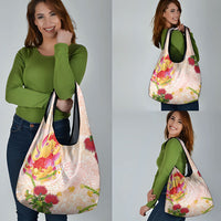 Japanese and Hawaiian Culture Fusion Grocery Bag Irezumi with Turtles and Lei Kakau Pattern Sunset Vibe LT03 - Polynesian Pride