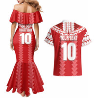 Custom Tahiti Football Polynesian Pattern Couples Matching Mermaid Dress and Hawaiian Shirt