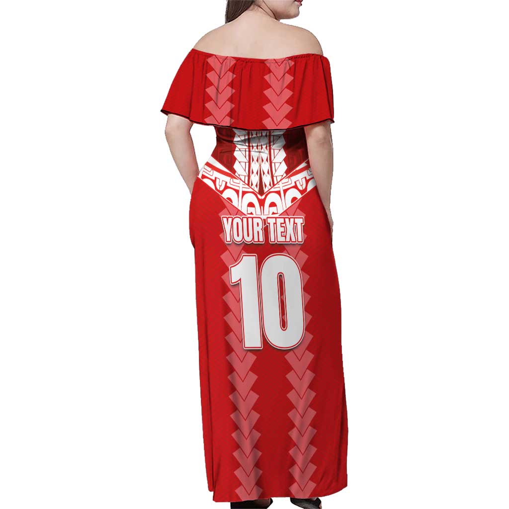 Custom Tahiti Football Polynesian Pattern Family Matching Off Shoulder Maxi Dress and Hawaiian Shirt LT03 - Polynesian Pride