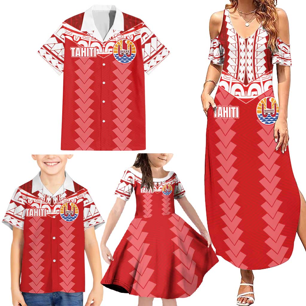 Custom Tahiti Football Polynesian Pattern Family Matching Summer Maxi Dress and Hawaiian Shirt LT03 - Polynesian Pride