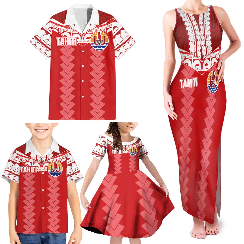 Custom Tahiti Football Polynesian Pattern Family Matching Tank Maxi Dress and Hawaiian Shirt LT03 - Polynesian Pride
