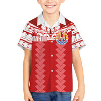 Custom Tahiti Football Polynesian Pattern Kid Hawaiian Shirt LT03 Kid Red - Polynesian Pride
