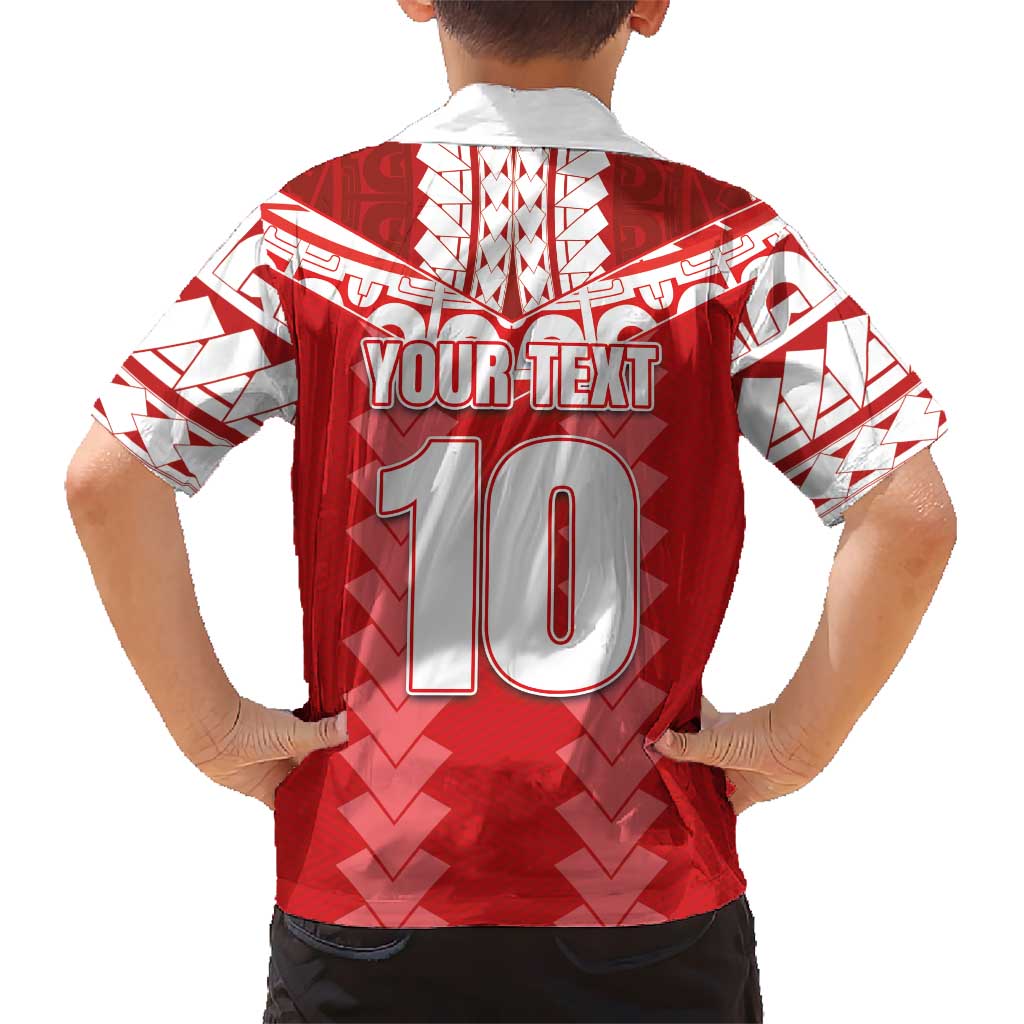 Custom Tahiti Football Polynesian Pattern Kid Hawaiian Shirt LT03 - Polynesian Pride