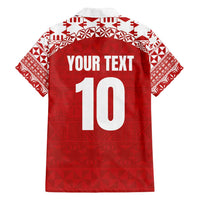 Custom Tonga Football Ngatu Tribal Tattoo Family Matching Off Shoulder Maxi Dress and Hawaiian Shirt LT03 - Polynesian Pride