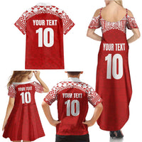 Custom Tonga Football Ngatu Tribal Tattoo Family Matching Summer Maxi Dress and Hawaiian Shirt LT03 - Polynesian Pride