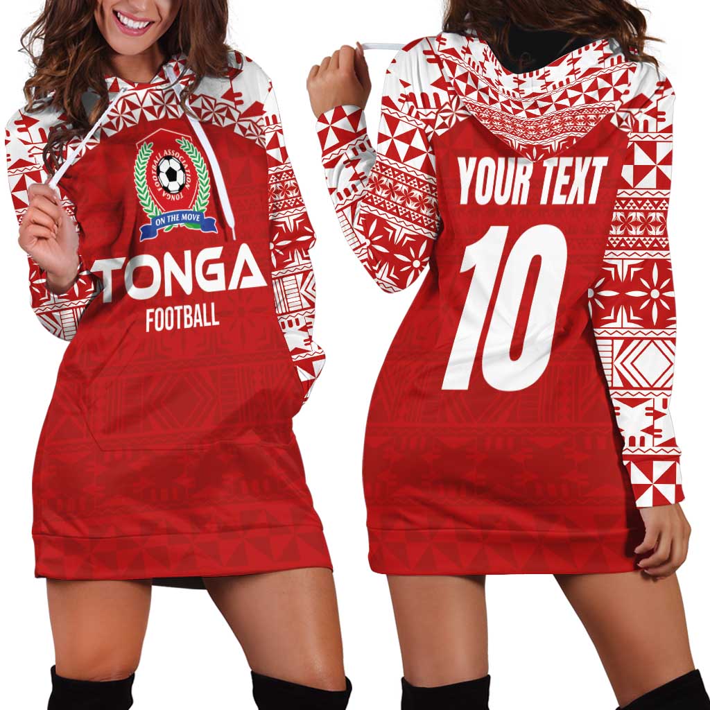 Custom Tonga Football Ngatu Tribal Tattoo Hoodie Dress LT03 - Polynesian Pride