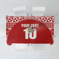 Custom Tonga Football Ngatu Tribal Tattoo Tablecloth
