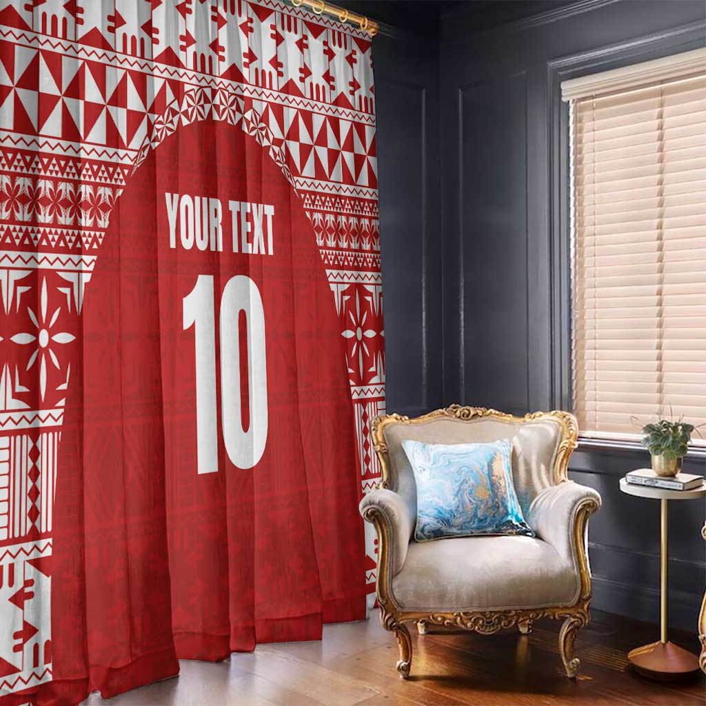 Custom Tonga Football Ngatu Tribal Tattoo Window Curtain