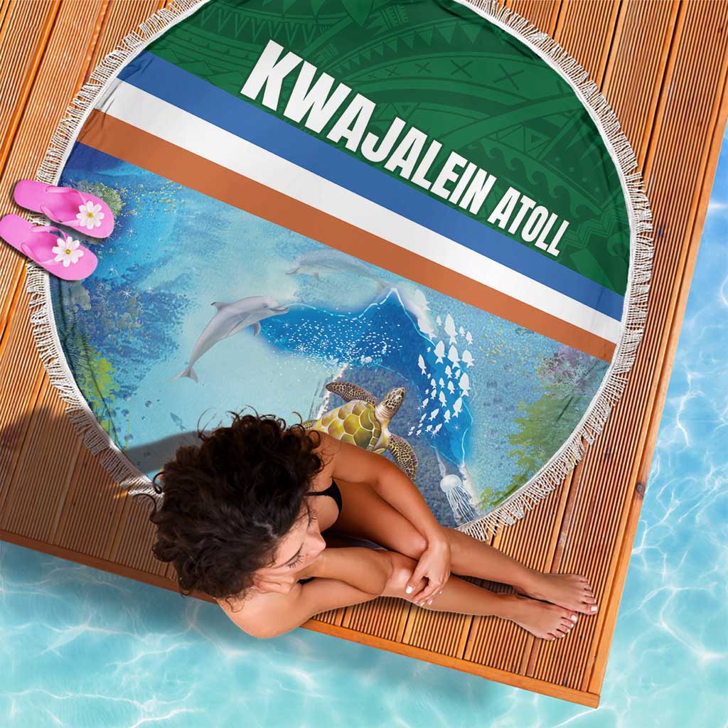 Marshall Islands Kwajalein Atoll Beach Blanket Polynesian Pattern and Undersea Animals LT03 - Polynesian Pride