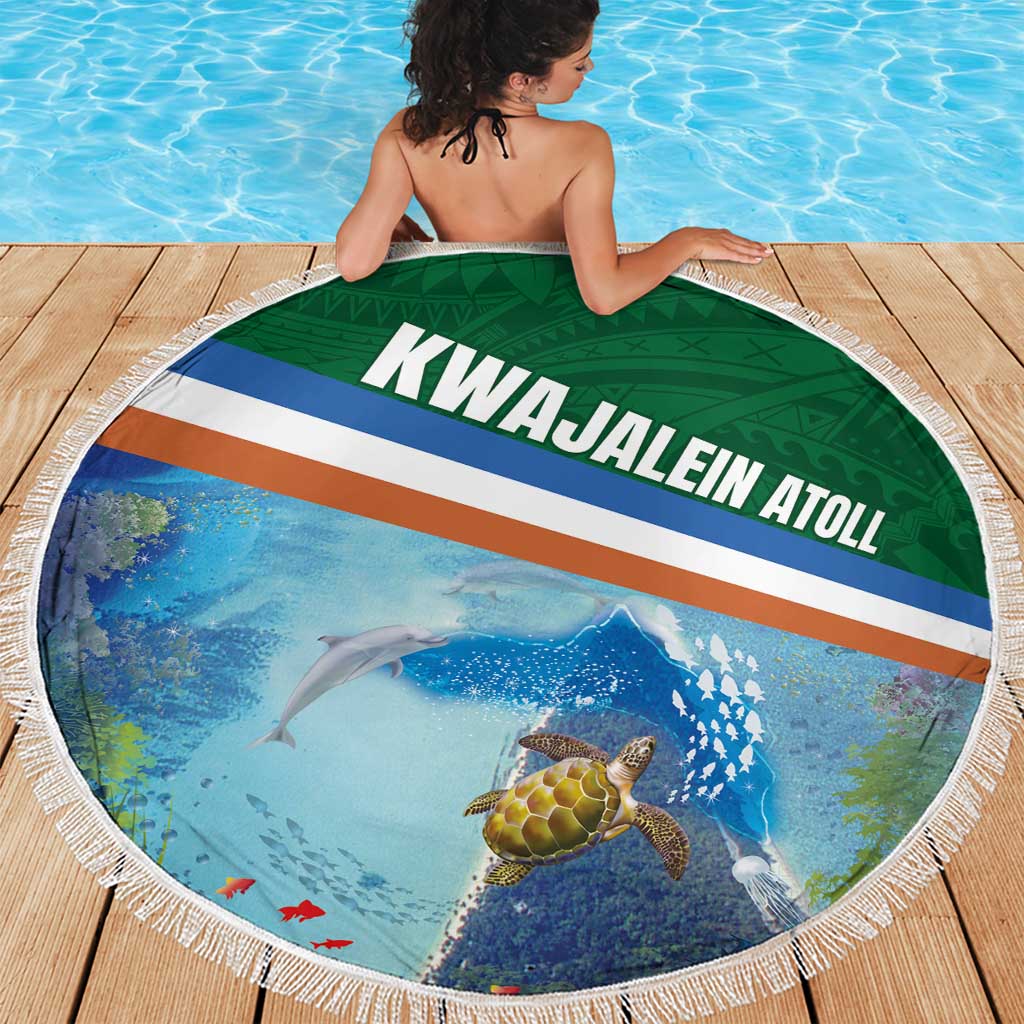 Marshall Islands Kwajalein Atoll Beach Blanket Polynesian Pattern and Undersea Animals LT03 - Polynesian Pride
