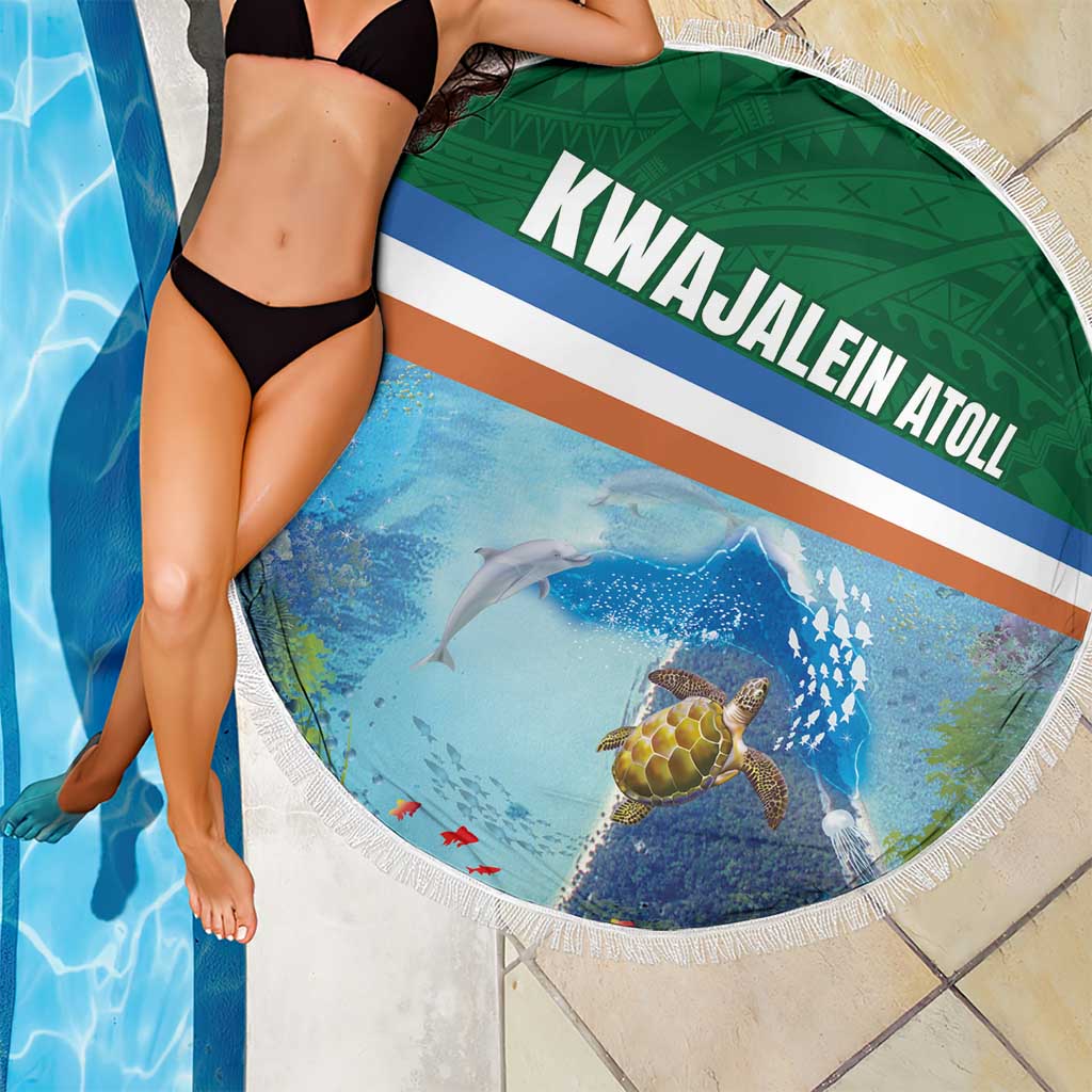 Marshall Islands Kwajalein Atoll Beach Blanket Polynesian Pattern and Undersea Animals LT03 - Polynesian Pride