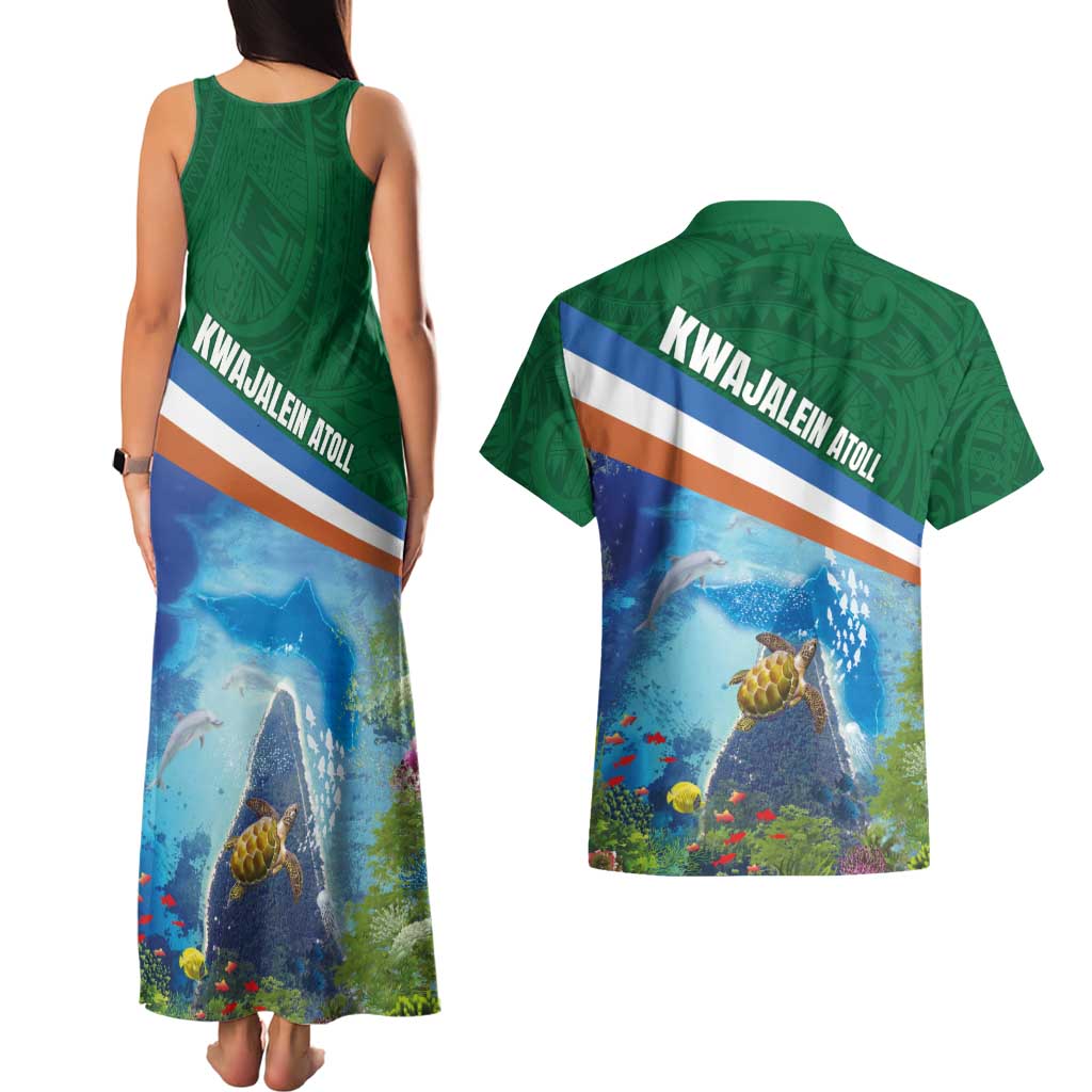 Marshall Islands Kwajalein Atoll Couples Matching Tank Maxi Dress and Hawaiian Shirt Polynesian Pattern and Undersea Animals LT03 - Polynesian Pride