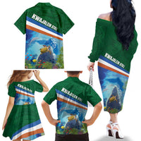 Marshall Islands Kwajalein Atoll Family Matching Off The Shoulder Long Sleeve Dress and Hawaiian Shirt Polynesian Pattern and Undersea Animals LT03 - Polynesian Pride