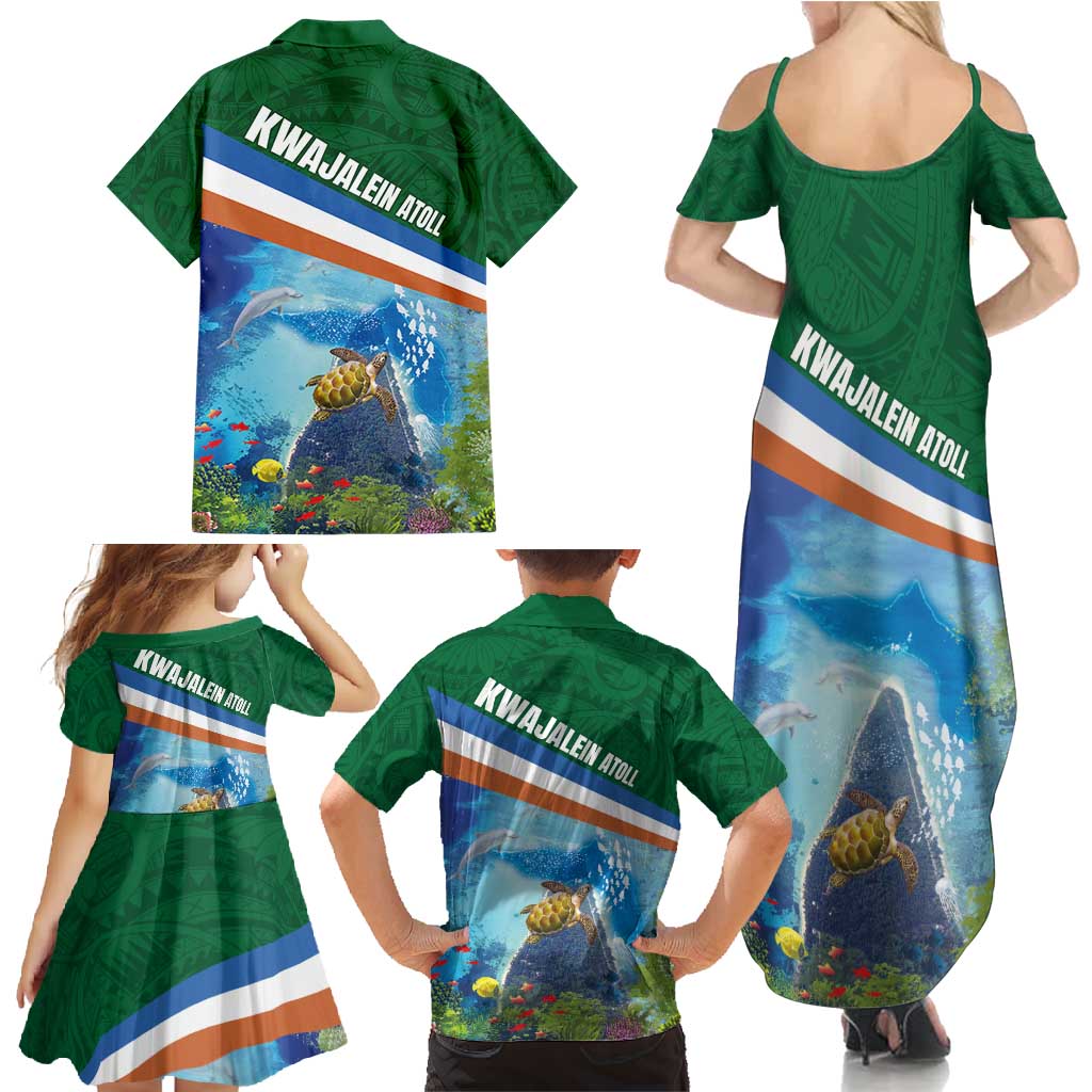 Marshall Islands Kwajalein Atoll Family Matching Summer Maxi Dress and Hawaiian Shirt Polynesian Pattern and Undersea Animals LT03 - Polynesian Pride