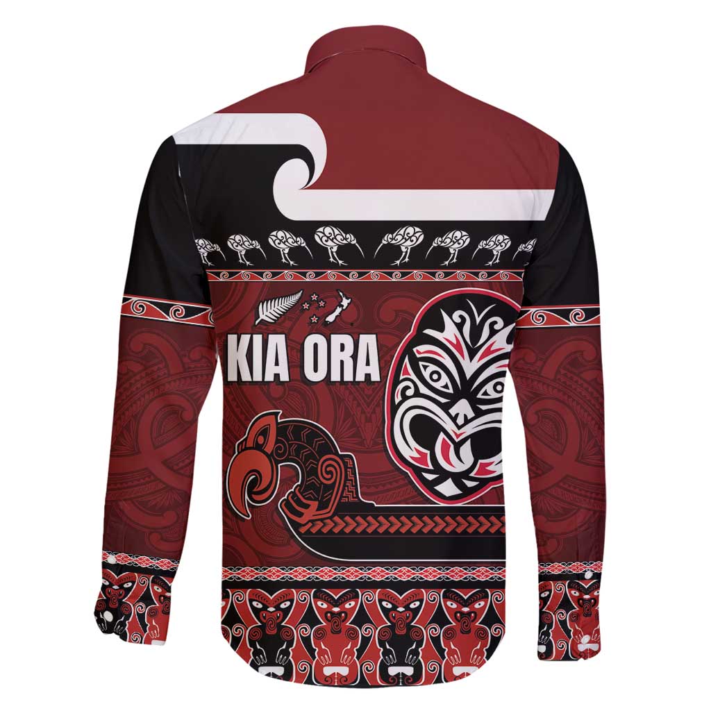 New Zealand Culture Family Matching Tank Maxi Dress and Hawaiian Shirt Kia Ora Aotearoa Moko Tattoo Mask with Waka and Maori Art Pattern LT03 - Polynesian Pride