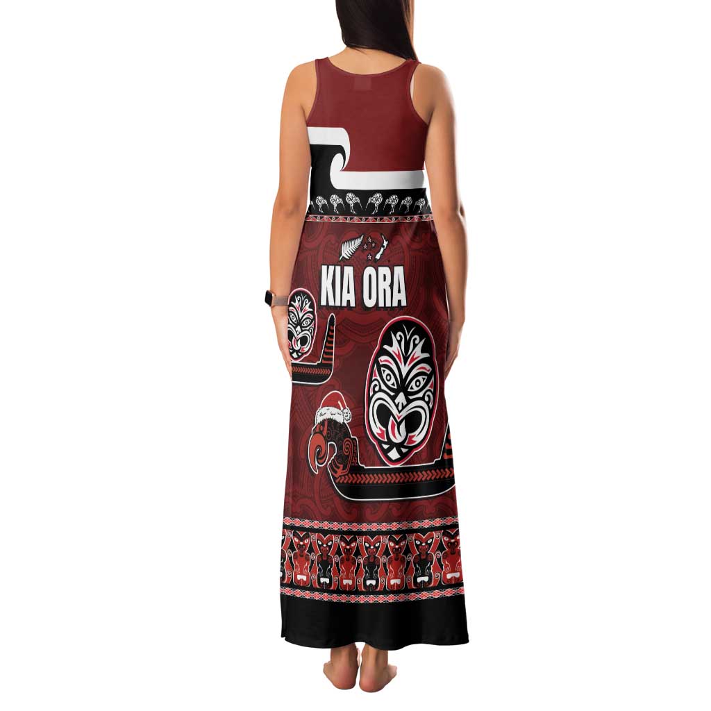 New Zealand Culture Family Matching Tank Maxi Dress and Hawaiian Shirt Kia Ora Aotearoa Moko Tattoo Mask with Waka and Maori Art Pattern LT03 - Polynesian Pride