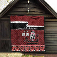 New Zealand Culture Quilt Kia Ora Aotearoa Moko Tattoo Mask with Waka and Maori Art Pattern LT03 - Polynesian Pride