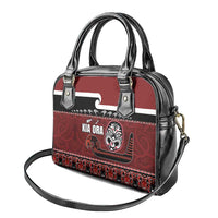 New Zealand Culture Shoulder Handbag Kia Ora Aotearoa Moko Tattoo Mask with Waka and Maori Art Pattern LT03 - Polynesian Pride