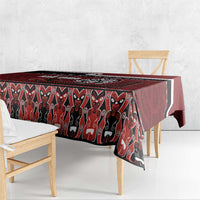 New Zealand Culture Tablecloth Kia Ora Aotearoa Moko Tattoo Mask with Waka and Maori Art Pattern LT03 - Polynesian Pride