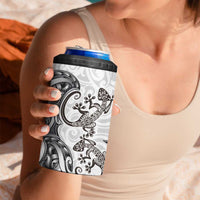 New Zealand Gecko Maori Art Tattoo 4 in 1 Can Cooler Tumbler White Color LT03 - Polynesian Pride