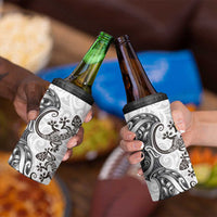 New Zealand Gecko Maori Art Tattoo 4 in 1 Can Cooler Tumbler White Color LT03 - Polynesian Pride