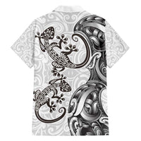 New Zealand Gecko Maori Art Tattoo Hawaiian Shirt White Color LT03 - Polynesian Pride