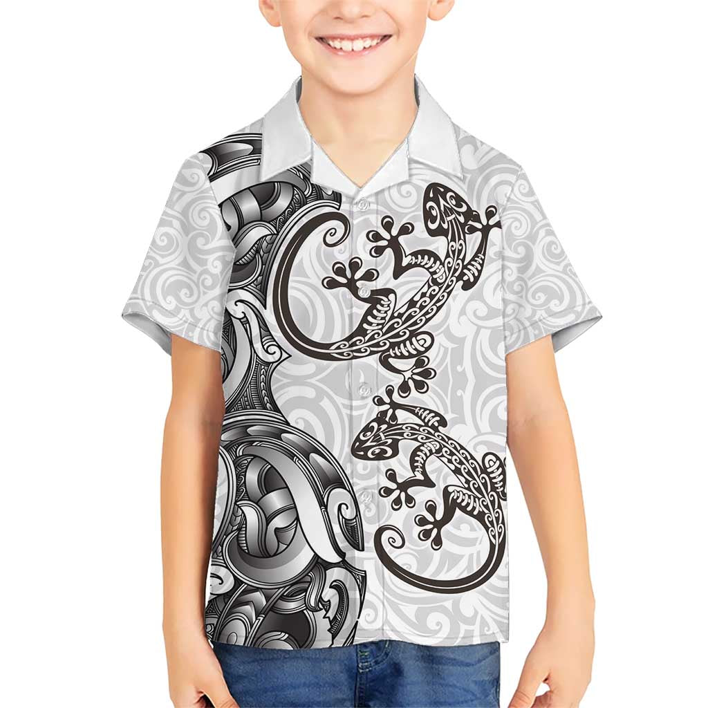 New Zealand Gecko Maori Art Tattoo Hawaiian Shirt White Color LT03 - Polynesian Pride