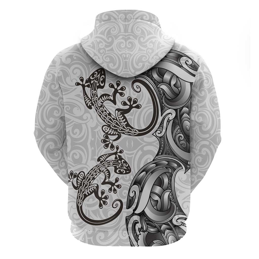 New Zealand Gecko Maori Art Tattoo Hoodie White Color LT03 - Polynesian Pride