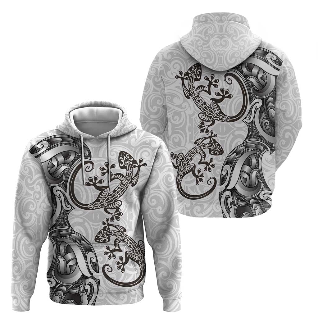 New Zealand Gecko Maori Art Tattoo Hoodie White Color LT03 - Polynesian Pride