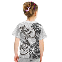 New Zealand Gecko Maori Art Tattoo Kid T Shirt White Color LT03 - Polynesian Pride