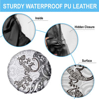 New Zealand Gecko Maori Art Tattoo Spare Tire Cover White Color LT03 - Polynesian Pride