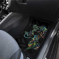 New Zealand Gecko Maori Art Tattoo Car Mats Silver Fern and Paua Shell Mode LT03 - Polynesian Pride