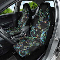 New Zealand Gecko Maori Art Tattoo Car Seat Cover Silver Fern and Paua Shell Mode LT03 - Polynesian Pride