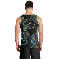 New Zealand Gecko Maori Art Tattoo Men Tank Top Silver Fern and Paua Shell Mode LT03 - Polynesian Pride
