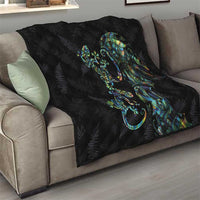New Zealand Gecko Maori Art Tattoo Quilt Silver Fern and Paua Shell Mode LT03 - Polynesian Pride