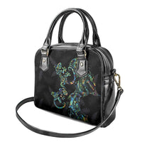 New Zealand Gecko Maori Art Tattoo Shoulder Handbag Silver Fern and Paua Shell Mode LT03 - Polynesian Pride