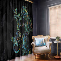 New Zealand Gecko Maori Art Tattoo Window Curtain Silver Fern and Paua Shell Mode LT03 - Polynesian Pride