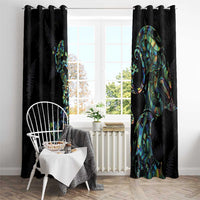 New Zealand Gecko Maori Art Tattoo Window Curtain Silver Fern and Paua Shell Mode LT03 - Polynesian Pride