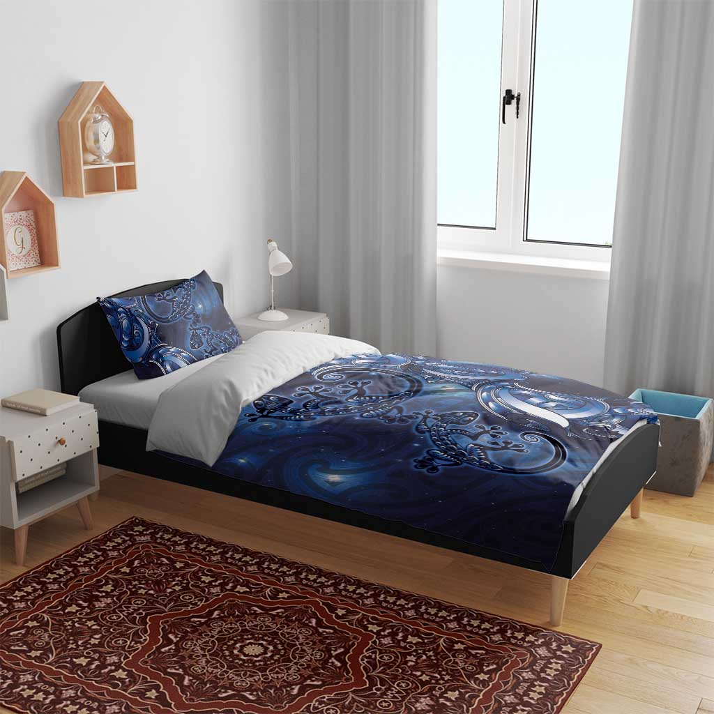 New Zealand Gecko Maori Art Tattoo Bedding Set Matariki Mode