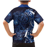 New Zealand Gecko Maori Art Tattoo Family Matching Mermaid Dress and Hawaiian Shirt Matariki Mode LT03 - Polynesian Pride