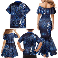 New Zealand Gecko Maori Art Tattoo Family Matching Mermaid Dress and Hawaiian Shirt Matariki Mode LT03 - Polynesian Pride