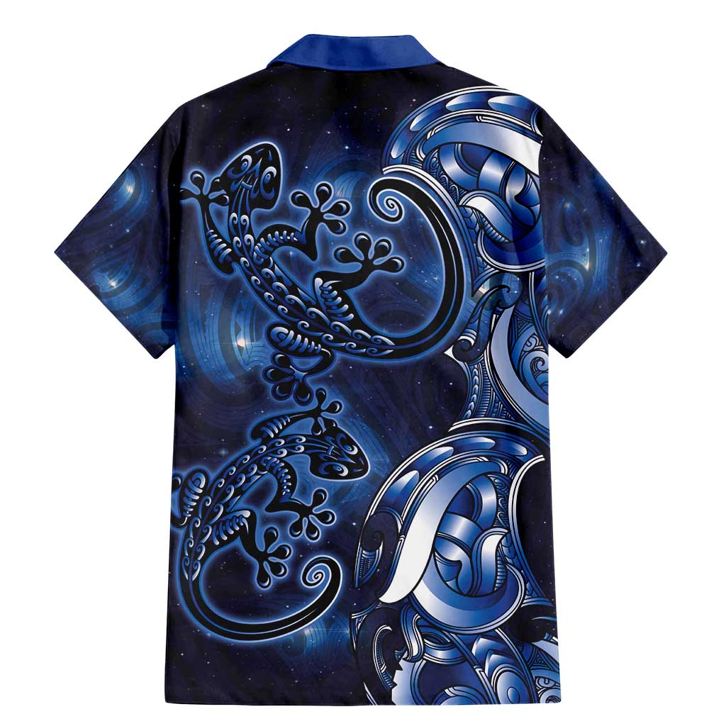 New Zealand Gecko Maori Art Tattoo Family Matching Mermaid Dress and Hawaiian Shirt Matariki Mode LT03 - Polynesian Pride