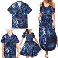 New Zealand Gecko Maori Art Tattoo Family Matching Summer Maxi Dress and Hawaiian Shirt Matariki Mode LT03 - Polynesian Pride